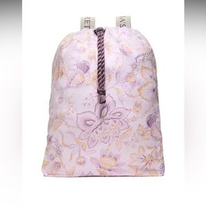 Victoria’s Secret  Floral towel packable beach blanket towel Purple and Cream